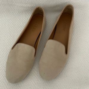 JCrew Sz 7.5 Ivory/Light Beige Suede Flats